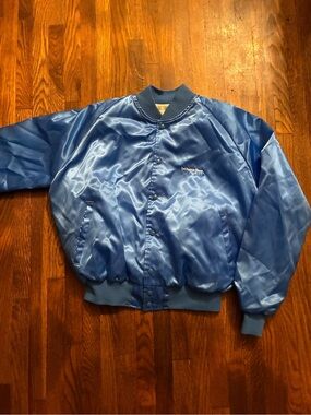 Aprico Blue Satin Bomber Jacket